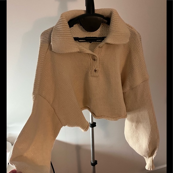 Zara CROPPED KNIT SWEATER - Small - Picture 2 of 3